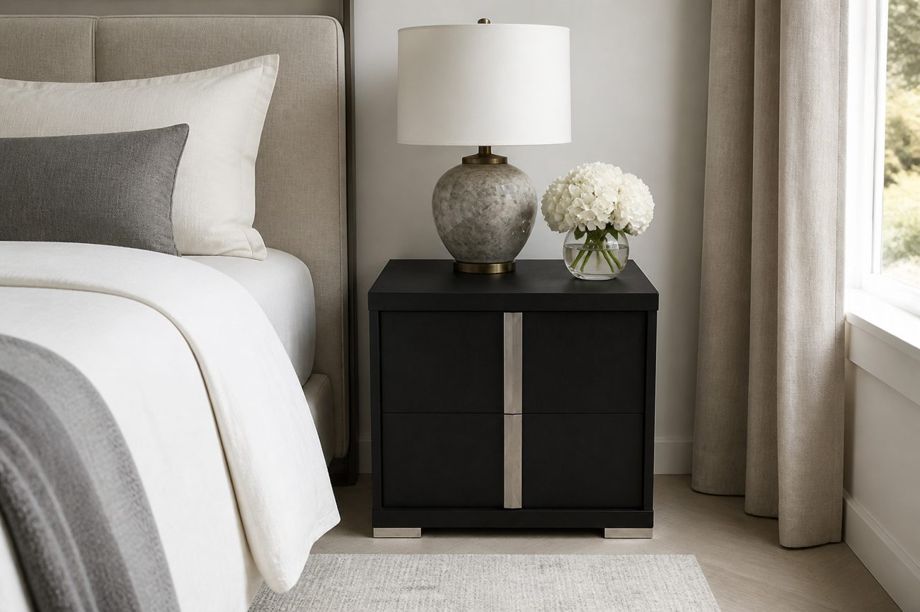 Etna Black Pine Nightstand