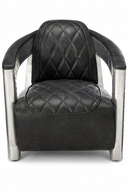 Black Stainless Steel Accent Chair view 2
