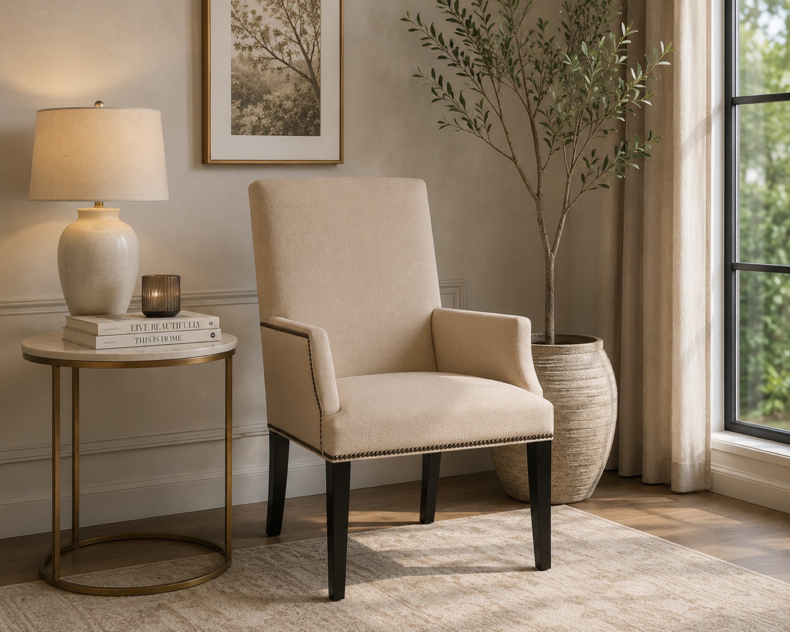 Stocked Fairmont Dining Arm Chair
