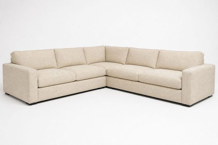 Great Room Taupe Sectional with Acrylic Legs view 2